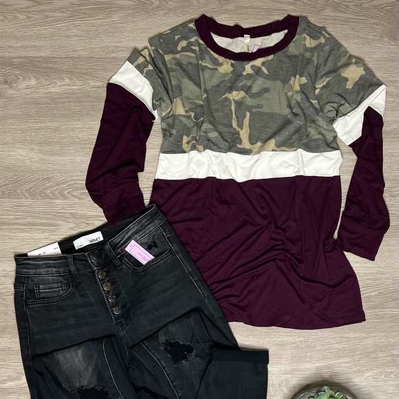 Colour Block Long Sleeve Top NWT - Picture 4 of 4